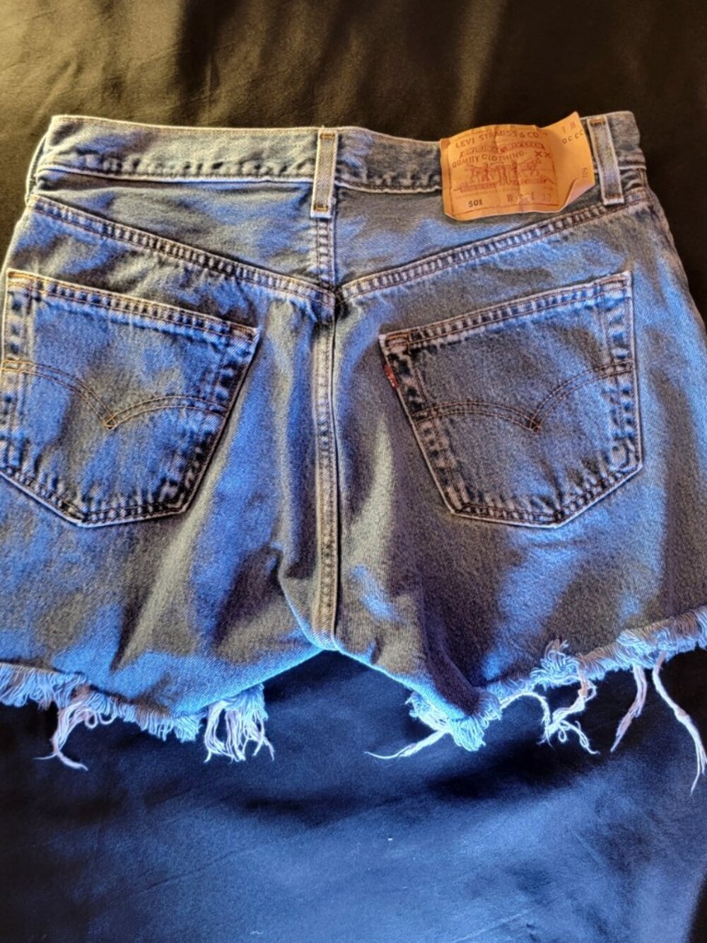 Levi’s 501 Denim Cutoff Shorts W33 Light Wash Red Tab Button Fly 100% Cotton